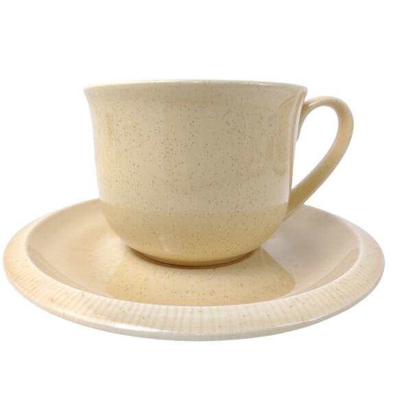 Vintage Set of 4 Franciscan Sea Sculptures Sand Primary Cups & Saucers c1971-81 - Picture 3 of 7